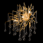 Бра с лучеобразным основанием и подвесками из прозрачного стекла в виде длинных капель Droplet Chandelier варинант исполнения - 6 | Loft Concept в Санкт-петербурге