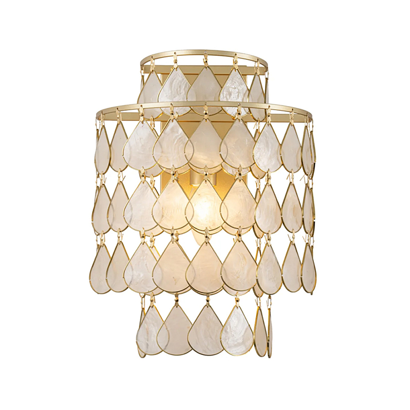 Бра с декором из натуральной морской ракушки Iridescent Light Перламутровый Золотой в Санкт-петербурге | Loft Concept 