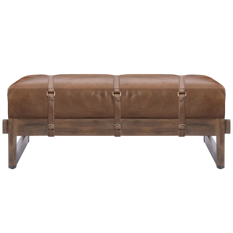 Банкетка Duncan винтажная коричневая кожа Коричневый винтаж в Санкт-петербурге | Loft Concept 