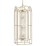 Люстра золотая с внутренним цилиндром из хрустальных бусин Romantic Lantern варинант исполнения - 2 | Loft Concept в Санкт-петербурге