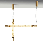 Подвесной светильник с цилиндрическим плафоном из алебастра PEARLS Suspension варинант исполнения - 3 | Loft Concept в Санкт-петербурге