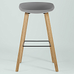 Барный стул на ножках из натурального дерева Boras Grey варинант исполнения - 3 | Loft Concept в Санкт-петербурге