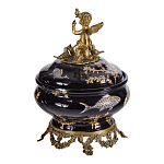 Шкатулка черного цвета с бронзовым ангелом Eden Garden варинант исполнения - 3 | Loft Concept в Санкт-петербурге