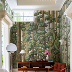 Обои ручная роспись Redwoods Sequoia on Sterling Silver gilded paper варинант исполнения - 1 | Loft Concept в Санкт-петербурге