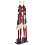 Комплект из 2-х деревянных статуэток Asmat Tall Statuettes Red варинант исполнения - 2 | Loft Concept в Санкт-петербурге