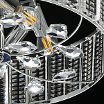 Люстра круглая на цепи цвета хром с прозрачными рельефными хрустальными пластинами Textured Glass Chandelier варинант исполнения - 7 | Loft Concept в Санкт-петербурге