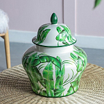Ваза с зелёными листьями и крышкой Vase Green Leaves варинант исполнения - 6 | Loft Concept в Санкт-петербурге