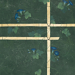 Обои ручная роспись Morning Glory Original colourway on Edo Green painted Xuan paper варинант исполнения - 2 | Loft Concept в Санкт-петербурге