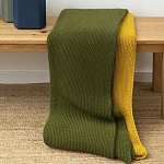 Плед из хлопка жемчужной вязки оливкового цвета Waffle Comfort варинант исполнения - 6 | Loft Concept в Санкт-петербурге