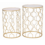 Набор из двух столов из металла Brass Symphony Geometry варинант исполнения - 1 | Loft Concept в Санкт-петербурге