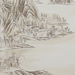 Обои ручная роспись A Thousand Li of Rivers and Mountains Special Colourway on Bleached White dyed silk 2 варинант исполнения - 1 | Loft Concept в Санкт-петербурге