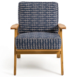 Кресло с каркасом из массива дуба Deniaud Oak Blue Print  Armchair варинант исполнения - 2 | Loft Concept в Санкт-петербурге