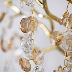Бра золотого цвета с ветвями и прозрачными хрустальнымих подвесками Droplet Chandelier варинант исполнения - 4 | Loft Concept в Санкт-петербурге