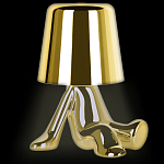 Настольная лампа фигурная золотого цвета с гладким абажуром Высота 17 см Sophia варинант исполнения - 3 | Loft Concept в Санкт-петербурге