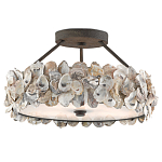 Потолочный светильник круглый с абажуром из устричных раковин Sea Ravens варинант исполнения - 2 | Loft Concept в Санкт-петербурге