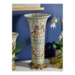 Ваза высокая из фарфора на бронзовом основании Turquoise Blooming Garden варинант исполнения - 6 | Loft Concept в Санкт-петербурге