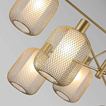 Люстра потолочная с абажурами из металлической сетки Loft Grid Pendant Gold варинант исполнения - 3 | Loft Concept в Санкт-петербурге
