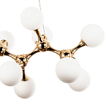 Линейная люстра с плафонами из стеклянных шаров Pearls Suspension Linear Gold Chandelier варинант исполнения - 4 | Loft Concept в Санкт-петербурге