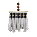 Люстра квадратная плетеная с бахромой Wicker Square Chandelier with Tassels варинант исполнения - 2 | Loft Concept в Санкт-петербурге