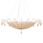 Люстра из деревянных бусин с подвесками в виде капель Wooden Beads варинант исполнения - 1 | Loft Concept в Санкт-петербурге