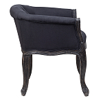 Кресло низкое в стиле прованс Черный Лен Louis French Armchair  варинант исполнения - 2 | Loft Concept в Санкт-петербурге