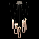 Подвесной светильник белого цвета с 6-ю изогнутыми плафонами Flow Loop варинант исполнения - 3 | Loft Concept в Санкт-петербурге