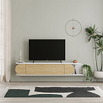 ТВ-тумба подвесная белая с полкой и откидной дверцей цвета древесины TONE TV STAND WHITE варинант исполнения - 1 | Loft Concept в Санкт-петербурге