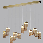 Подвесной светильник линейный с плафонами волнистой формы из фактурного стекла Big Wave варинант исполнения - 9 | Loft Concept в Санкт-петербурге