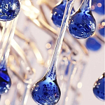 Люстра овальная с синими стеклянными подвесками в форме капель FAIRYTREE Light варинант исполнения - 2 | Loft Concept в Санкт-петербурге