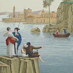 Обои ручная роспись Views of Italy Aurore варинант исполнения - 2 | Loft Concept в Санкт-петербурге