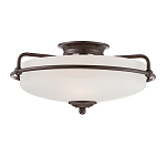 Потолочный светильник со стеклянным плафоном на изогнутых кронштейнах Quoizel  варинант исполнения - 1 | Loft Concept в Санкт-петербурге