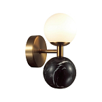 Бра с шарообразным матовым плафоном и шаром из камня на металлическом основании Orb Essence варинант исполнения - 7 | Loft Concept в Санкт-петербурге