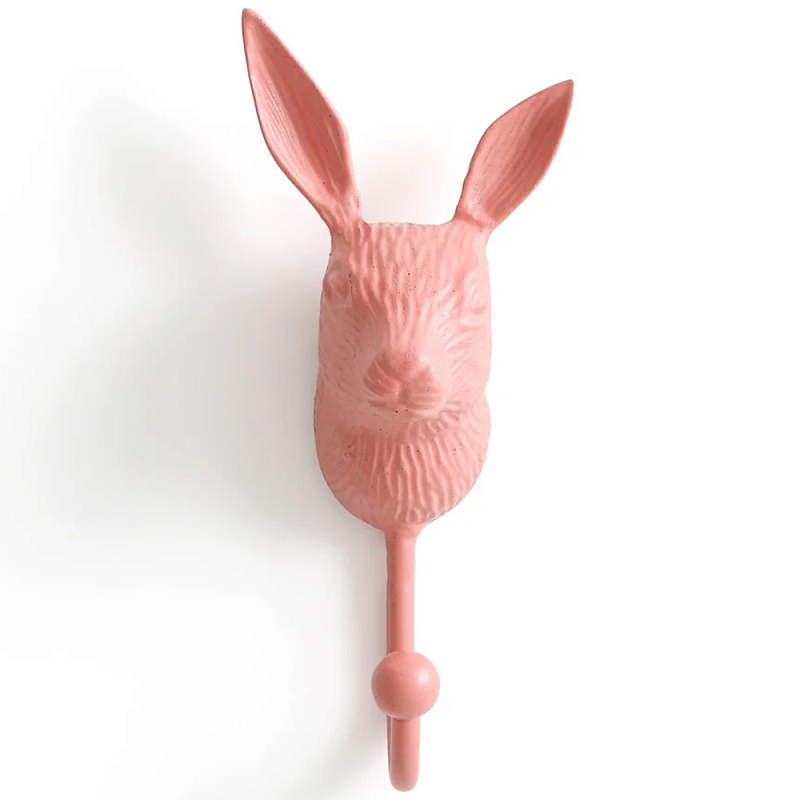 Настенный крючок в виде зайца Hare Wall Hook Pink Розовый в Санкт-петербурге | Loft Concept 