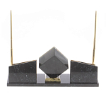 Настольный канцелярский набор из змеевика и офиокальцита с визитницами и часами Successful Leader варинант исполнения - 3 | Loft Concept в Санкт-петербурге