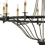 Люстра двухъярусная с отделкой в виде веревки Black Light Profile варинант исполнения - 1 | Loft Concept в Санкт-петербурге