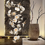 Люстра каскадная из белых цветов каллы и птичек Refined Taste of Light варинант исполнения - 5 | Loft Concept в Санкт-петербурге