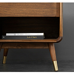 Прикроватная деревянная тумба с ящиком и нишей для хранения Moon Walnut Furniture варинант исполнения - 4 | Loft Concept в Санкт-петербурге