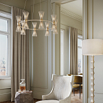 Люстра круглая с фактурными абажурами из тонких металлических палочек Wild Thorns варинант исполнения - 4 | Loft Concept в Санкт-петербурге