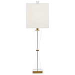 Настольная лампа с прозрачным корпусом и прямоугольным тканевым абажуром Charm and Luxury варинант исполнения - 3 | Loft Concept в Санкт-петербурге