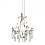 Люстра подвесная из металла с хрустальными подвесками прозрачного цвета Quasar 41 варинант исполнения - 1 | Loft Concept в Санкт-петербурге