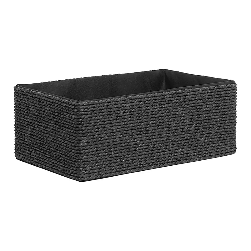 Корзина плетеная черная Black Wicker Basket Черный в Санкт-петербурге | Loft Concept 