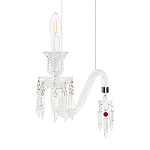 Подвесной светильник стеклянный в виде канделябра Curved Glass Chandelier варинант исполнения - 5 | Loft Concept в Санкт-петербурге