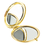 Зеркало карманное двухстороннее круглое из натурального камня Серафинит в подарочной упаковке Gold Stone Mirrors варинант исполнения - 2 | Loft Concept в Санкт-петербурге