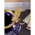 Ваза темно-синего цвета из фарфора с бронзовыми стрекозами Eden Garden porcelain and bronze варинант исполнения - 5 | Loft Concept в Санкт-петербурге