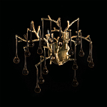 Бра в форме ветвей деревьев золотого цвета с прозрачными подвесками-каплями Droplet Bra варинант исполнения - 4 | Loft Concept в Санкт-петербурге