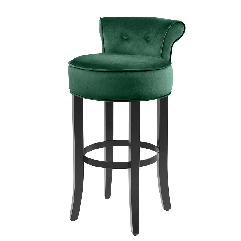 Барный стул Eichholtz Bar Stool Sophia Loren Green Зеленый Черный в Санкт-петербурге | Loft Concept 