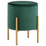 Зеленый пуф на золотистых ножках SANJAY варинант исполнения - 1 | Loft Concept в Санкт-петербурге