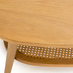Журнальный стол из массива дуба и декором из плетеного ротанга Reyer Rattan Coffee Table варинант исполнения - 3 | Loft Concept в Санкт-петербурге