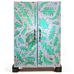 Премиальный Шкаф Defoliation двухстворчатый роспись зеленые листья  варинант исполнения - 2 | Loft Concept в Санкт-петербурге