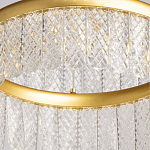 Люстра двухъярусная с золотого цвета и прозрачными подвесками Pettico варинант исполнения - 10 | Loft Concept в Санкт-петербурге